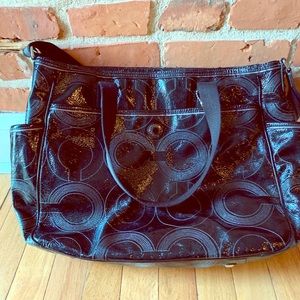 Coach baby bag- black leather